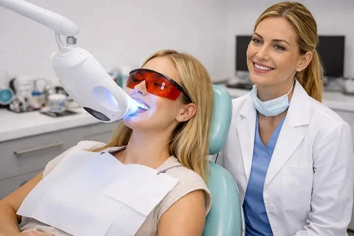 Professional teeth whitening treatment